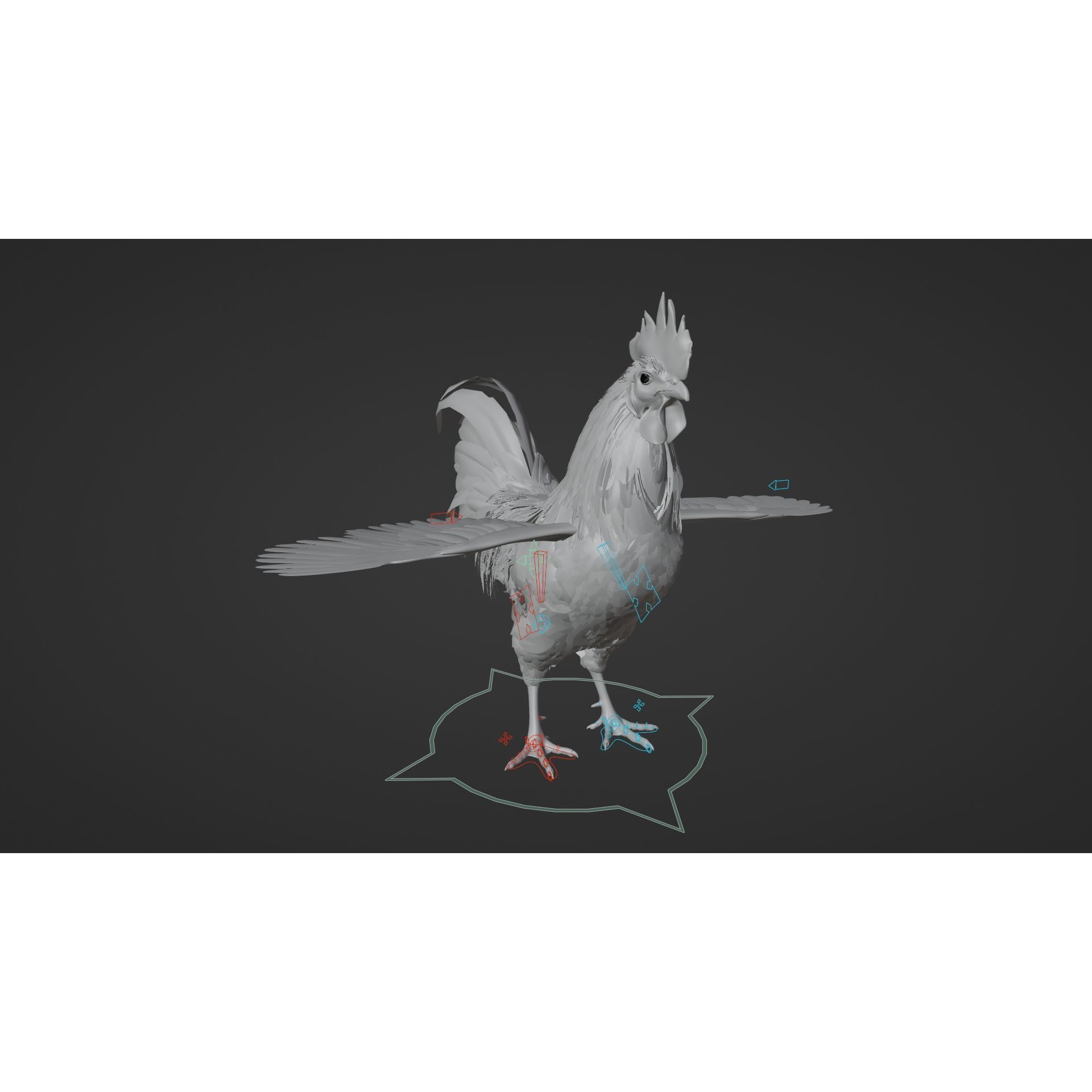 Black Cock - Rigged Animated Game-Ready 3D Model - View 21