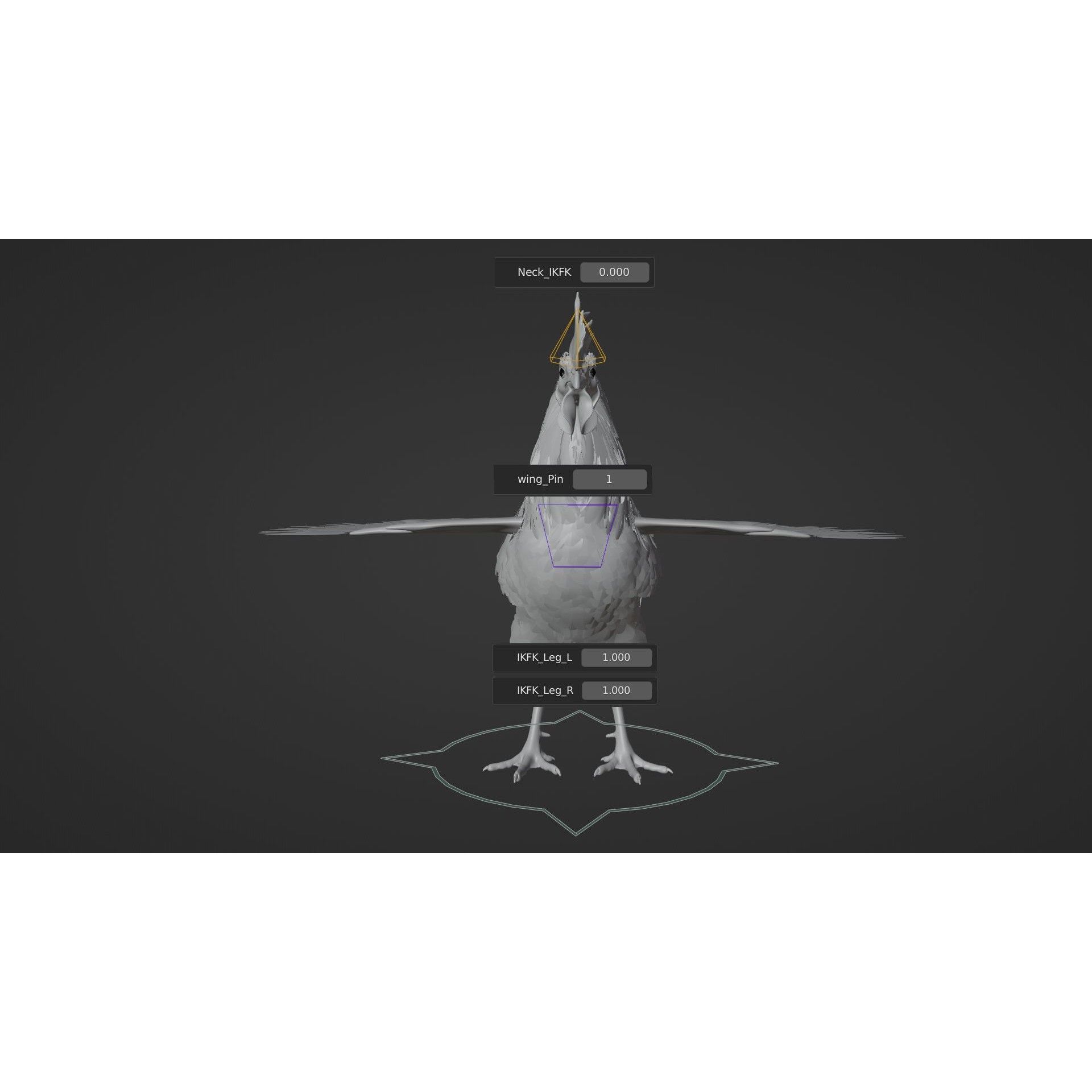 Black Cock - Rigged Animated Game-Ready 3D Model - View 23