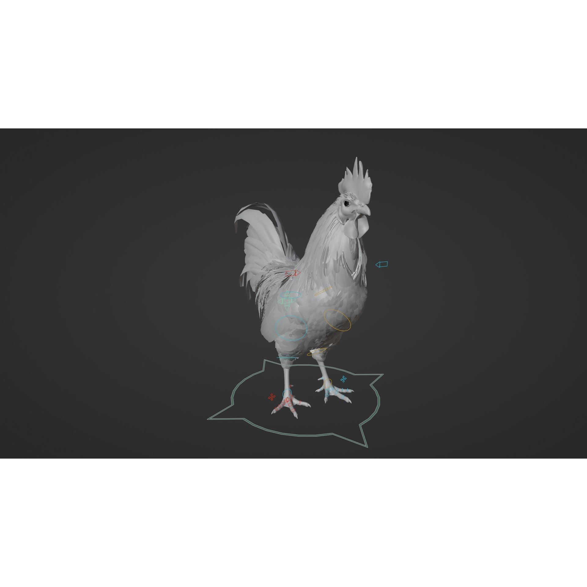 Black Cock - Rigged Animated Game-Ready 3D Model - View 26