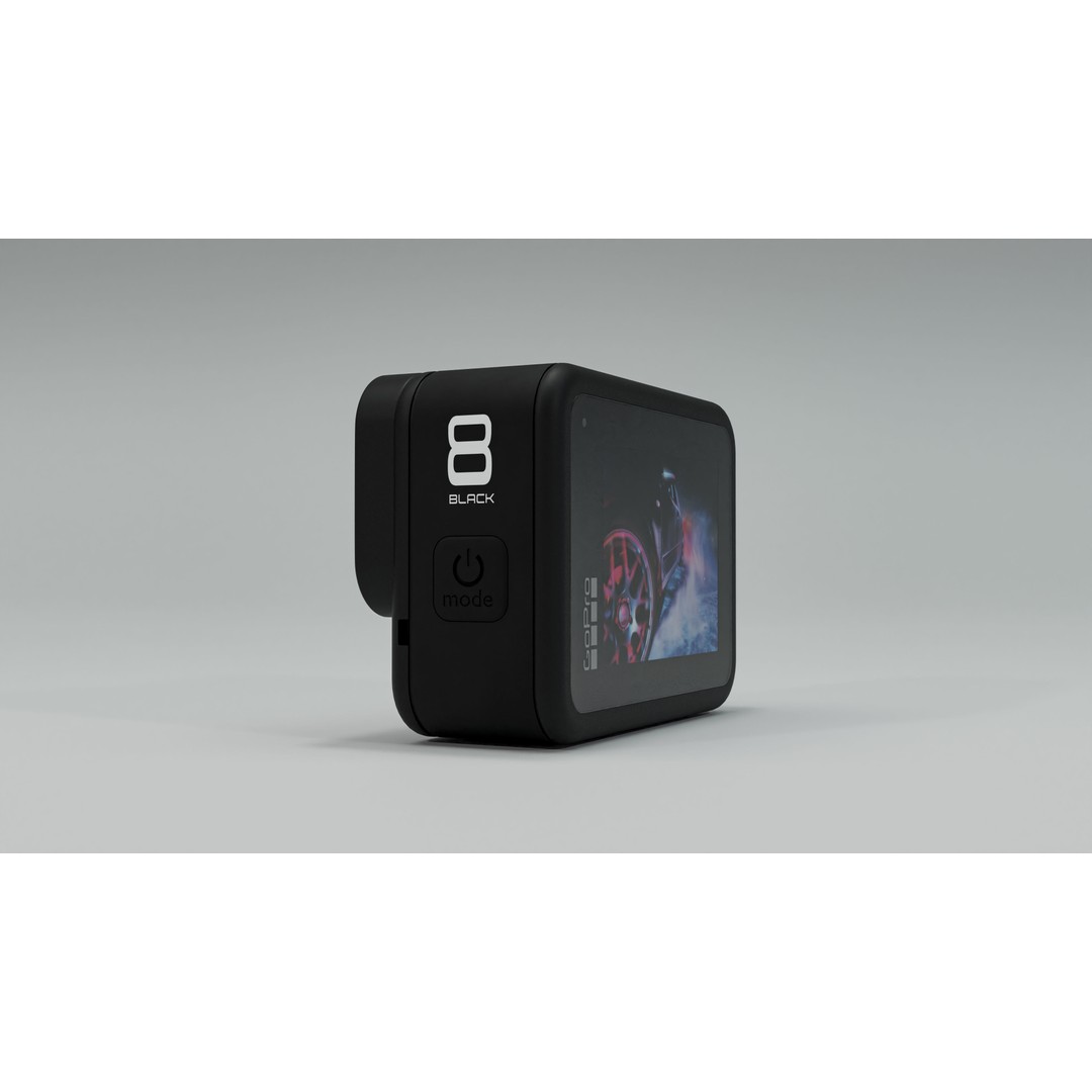 GoPro 8 Black 3D Model – Realistic Rigged Camera for Blender - View 23