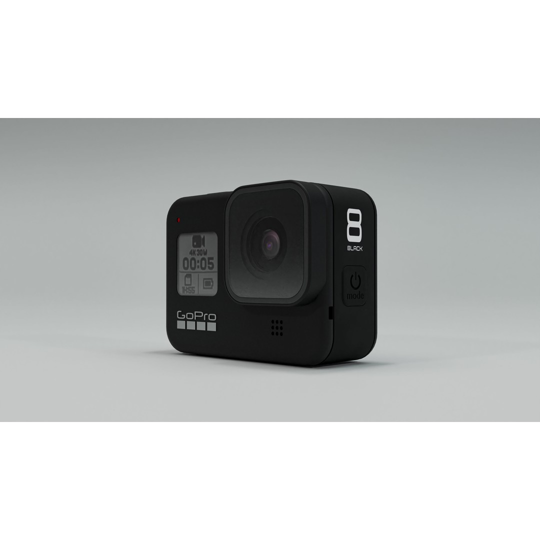 GoPro 8 Black 3D Model – Realistic Rigged Camera for Blender - View 25
