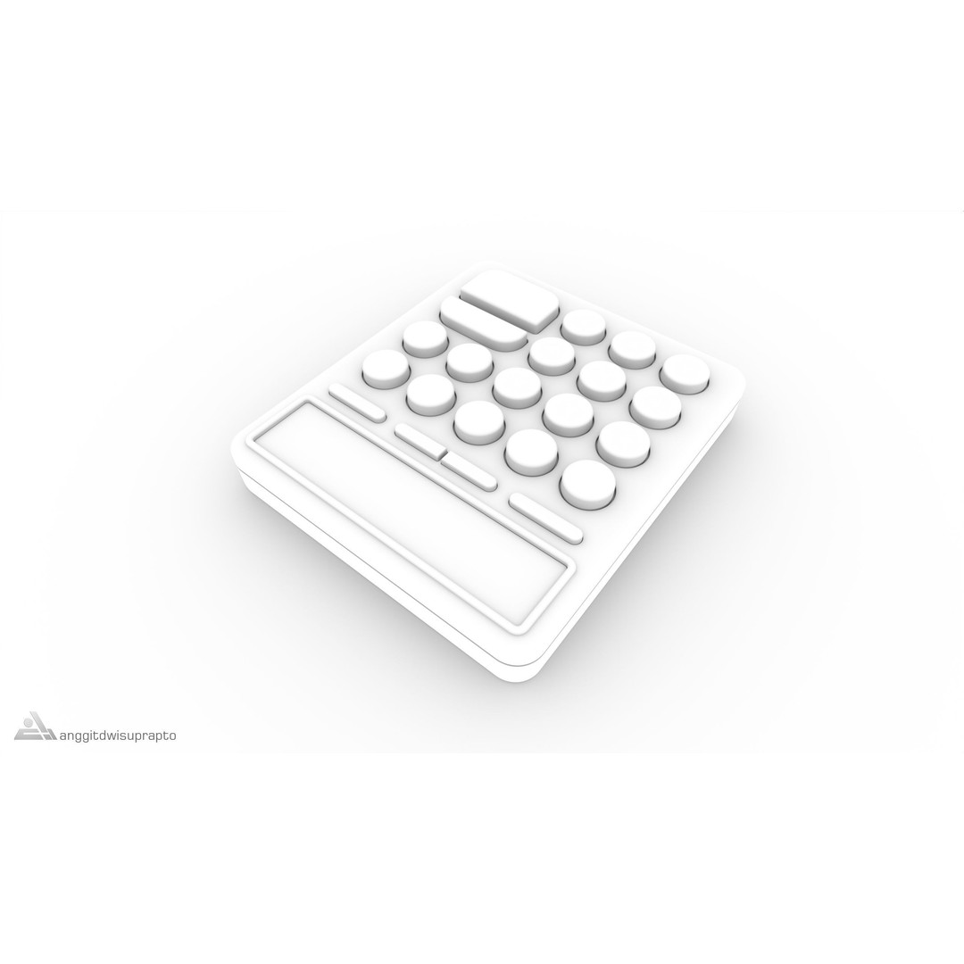 Calculator 3D Model – Retro-Inspired Kids' Electronics, FBX