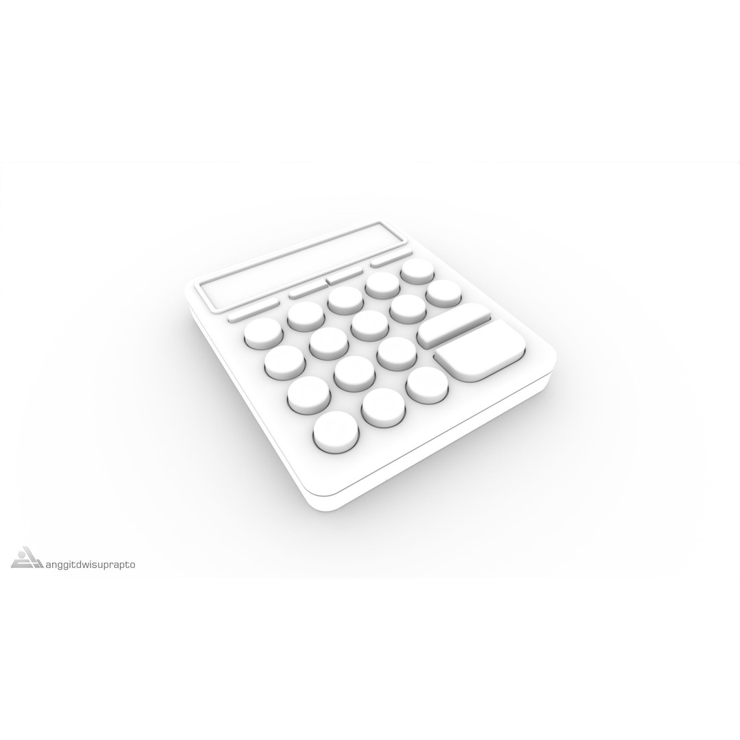 Calculator 3D Model – Retro-Inspired Kids' Electronics, FBX - View 10