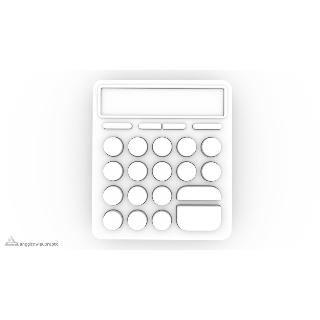 Calculator 3D Model – Retro-Inspired Kids' Electronics, FBX - View 11