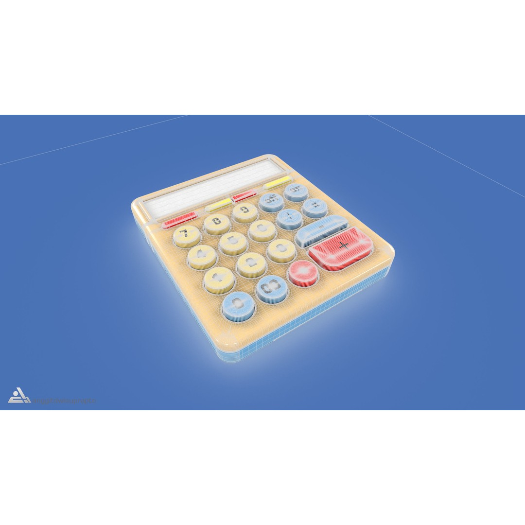 Calculator 3D Model – Retro-Inspired Kids' Electronics, FBX - View 7