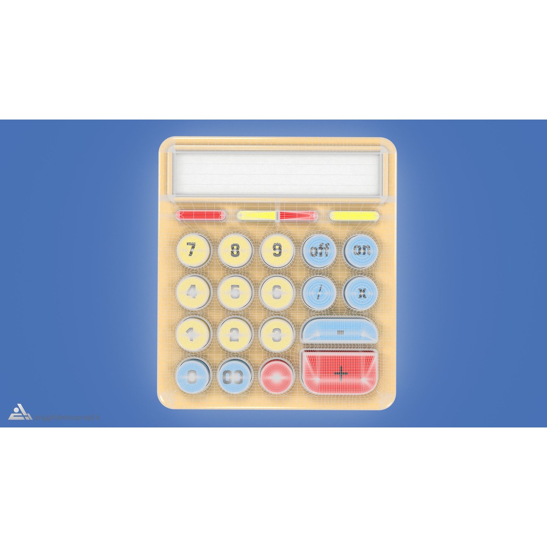 Calculator 3D Model – Retro-Inspired Kids' Electronics, FBX - View 8