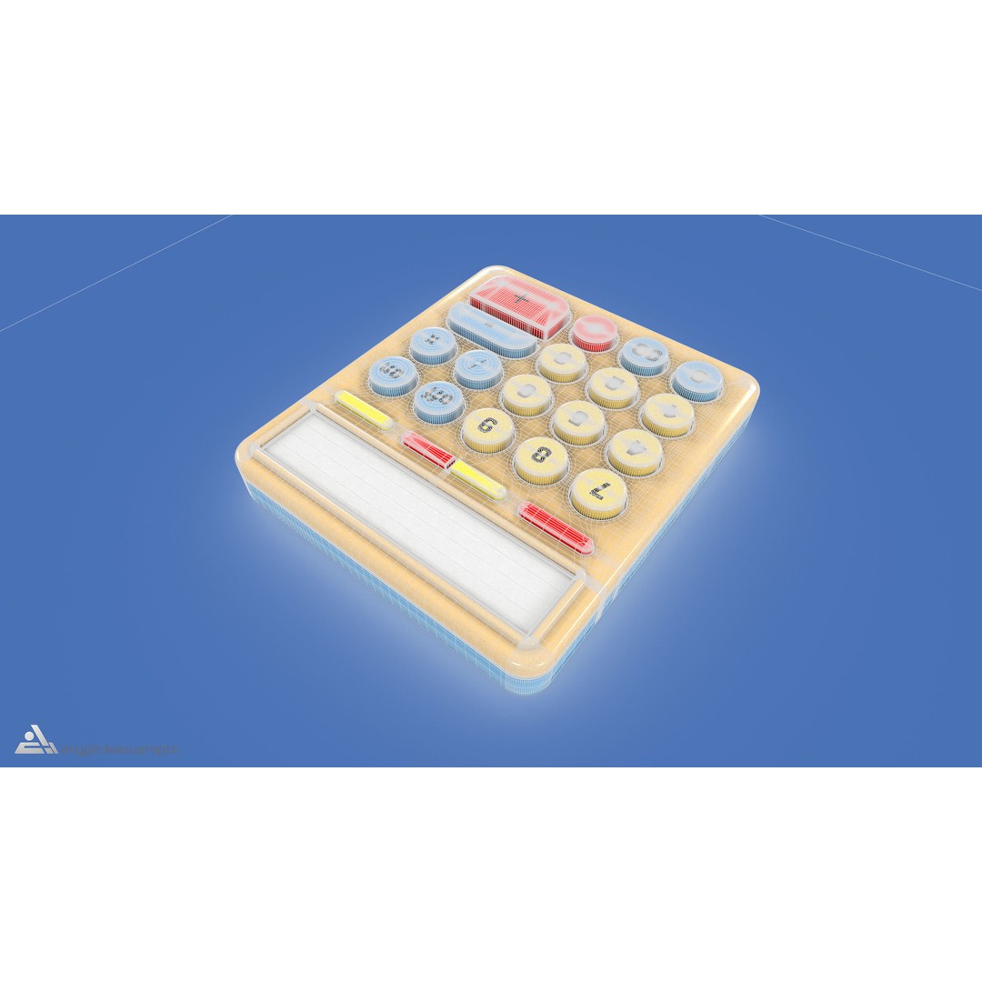 Calculator 3D Model – Retro-Inspired Kids' Electronics, FBX - View 9