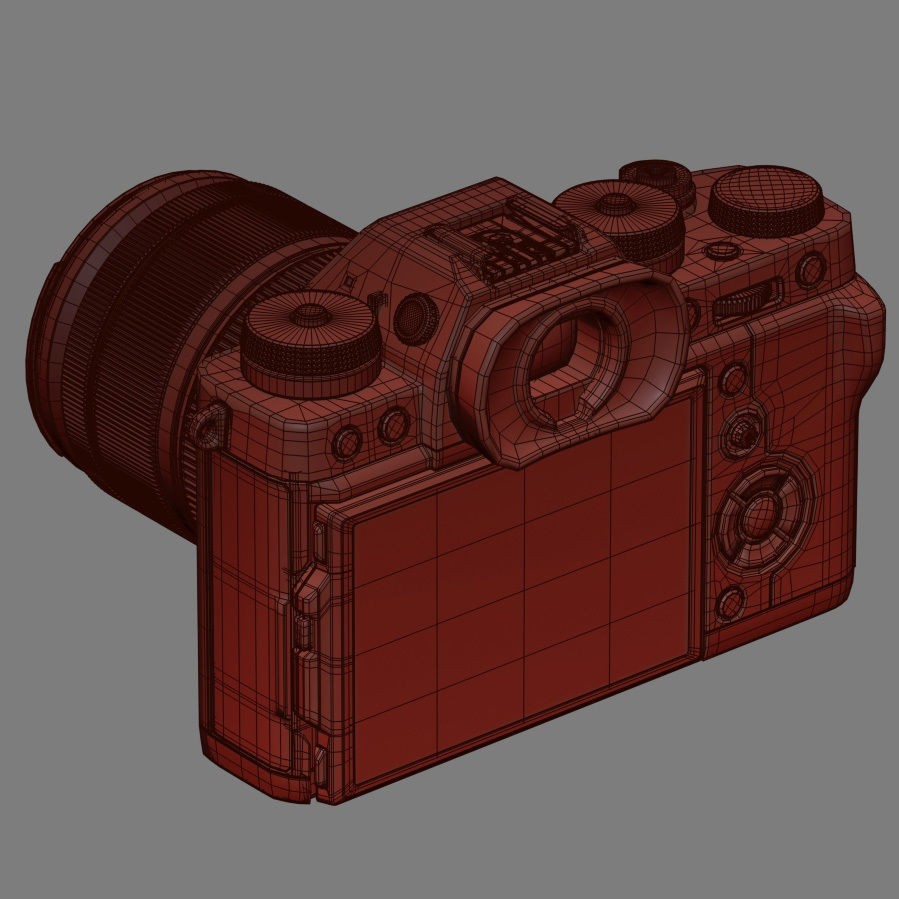 Fujifilm X-T3 Camera 3D Model – High Poly PBR Asset, FBX - View 11