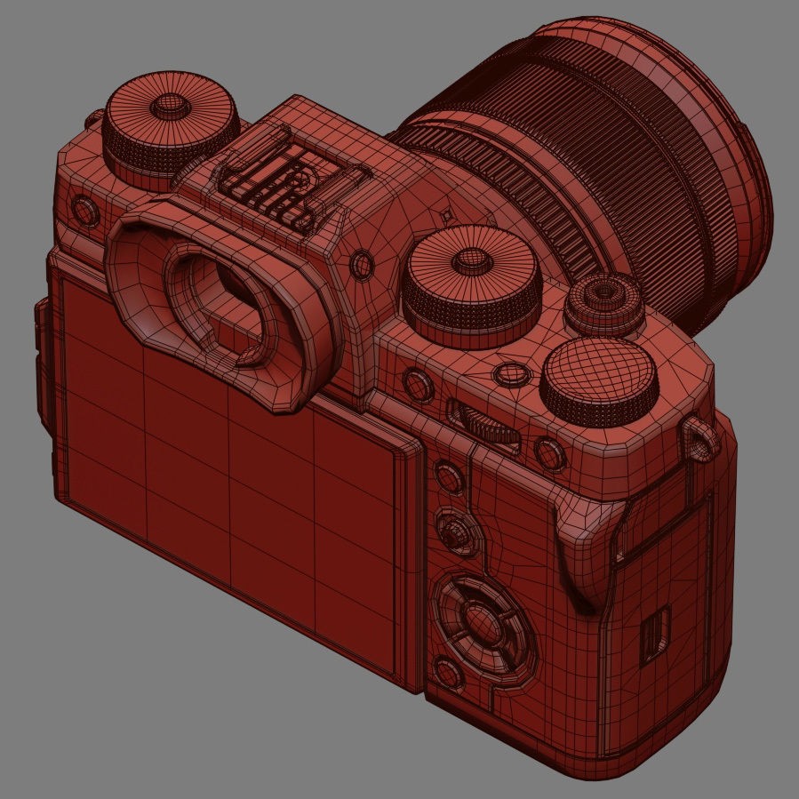Fujifilm X-T3 Camera 3D Model – High Poly PBR Asset, FBX - View 9