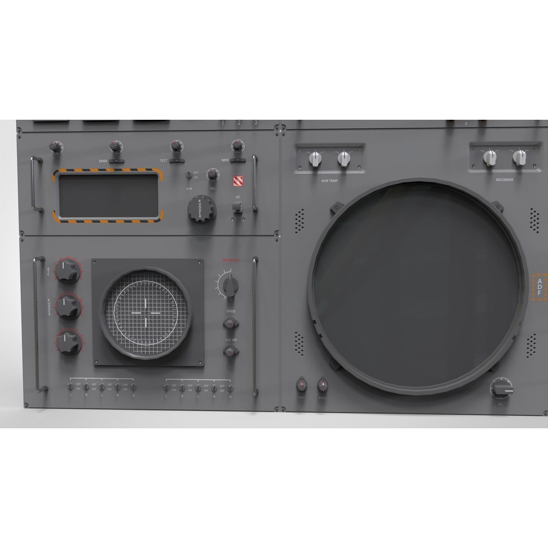 Dashboard Control Panel 3D Model – Detailed Interface with Knobs and Buttons - View 20