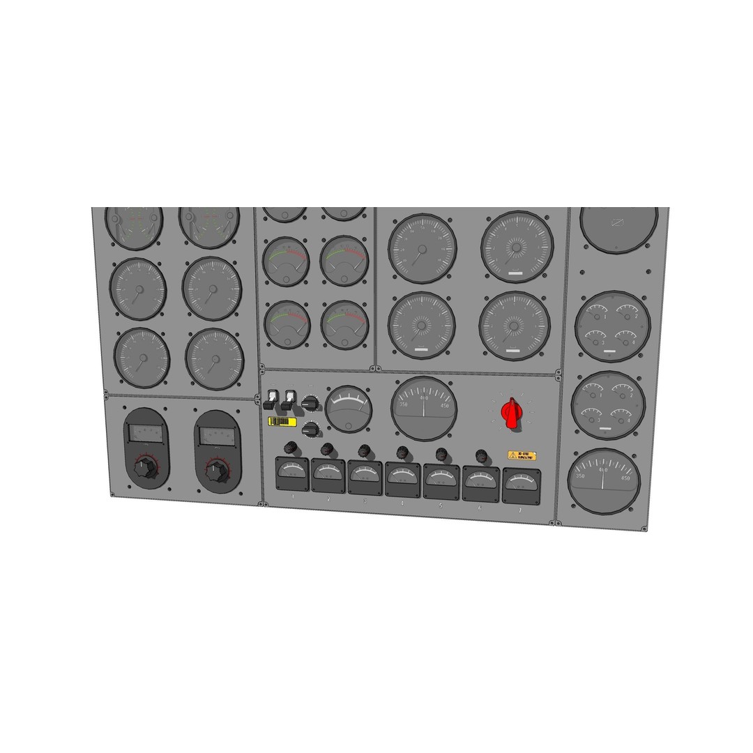 Dashboard Control Panel 3D Model – Detailed Interface with Knobs and Buttons - View 33