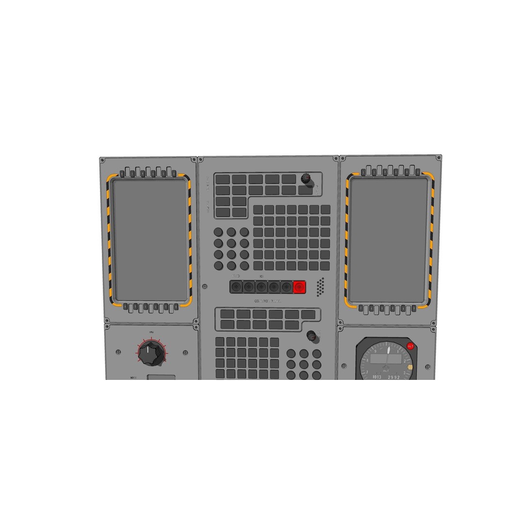 Dashboard Control Panel 3D Model – Detailed Interface with Knobs and Buttons - View 36