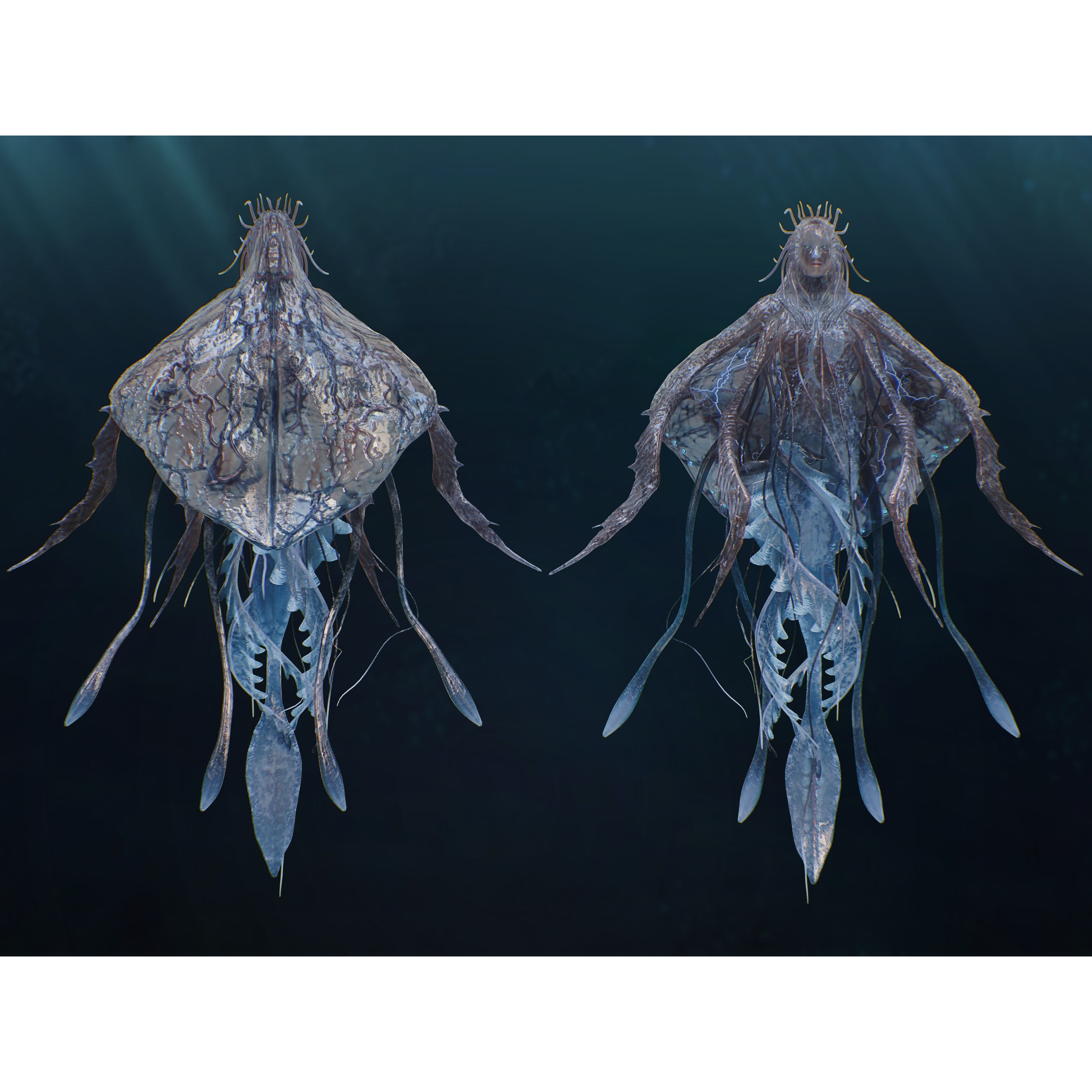 Jellyfish Empress - Low-Poly Game-Ready 3D Model - View 12