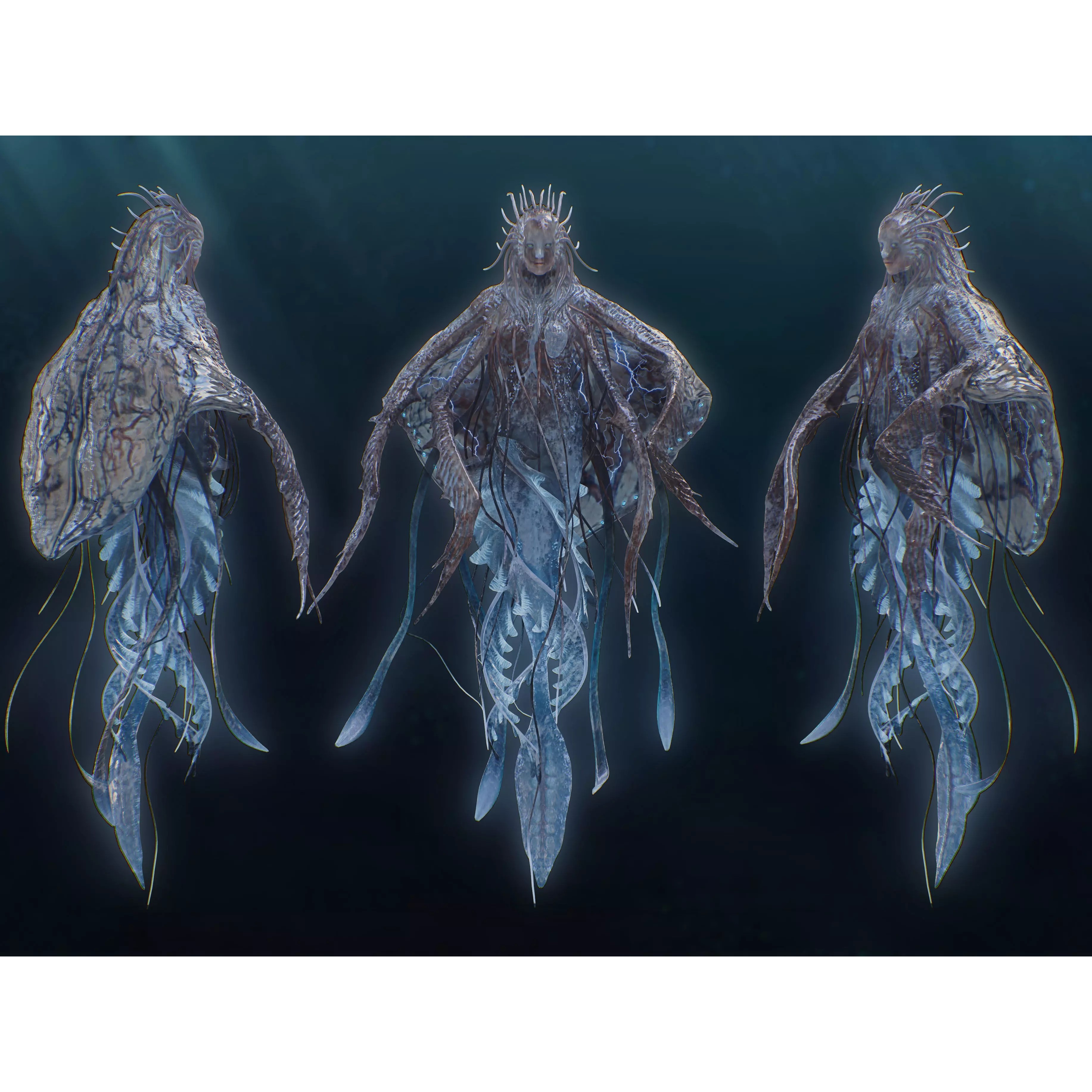 Jellyfish Empress - Low-Poly Game-Ready 3D Model - View 2