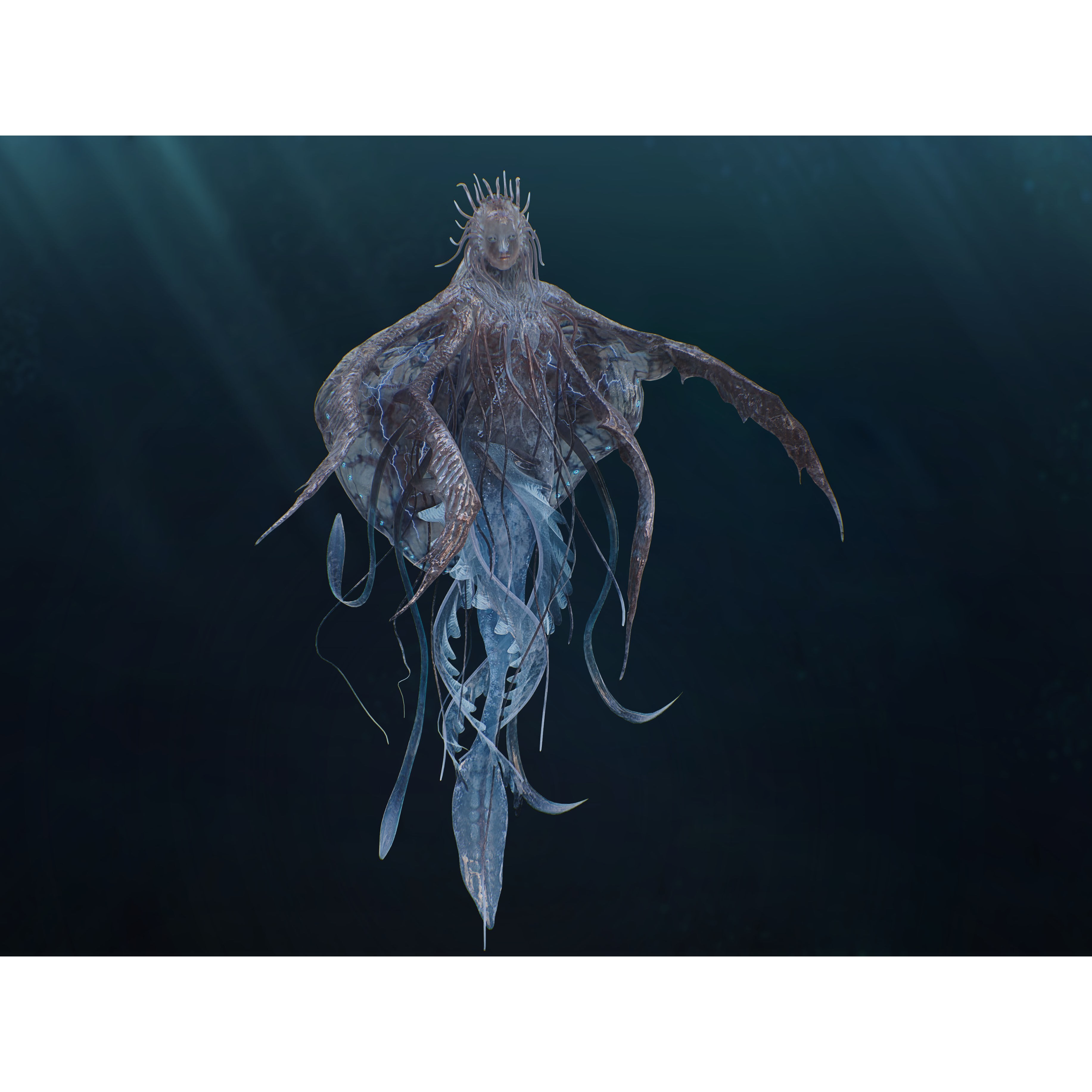 Jellyfish Empress - Low-Poly Game-Ready 3D Model - View 3