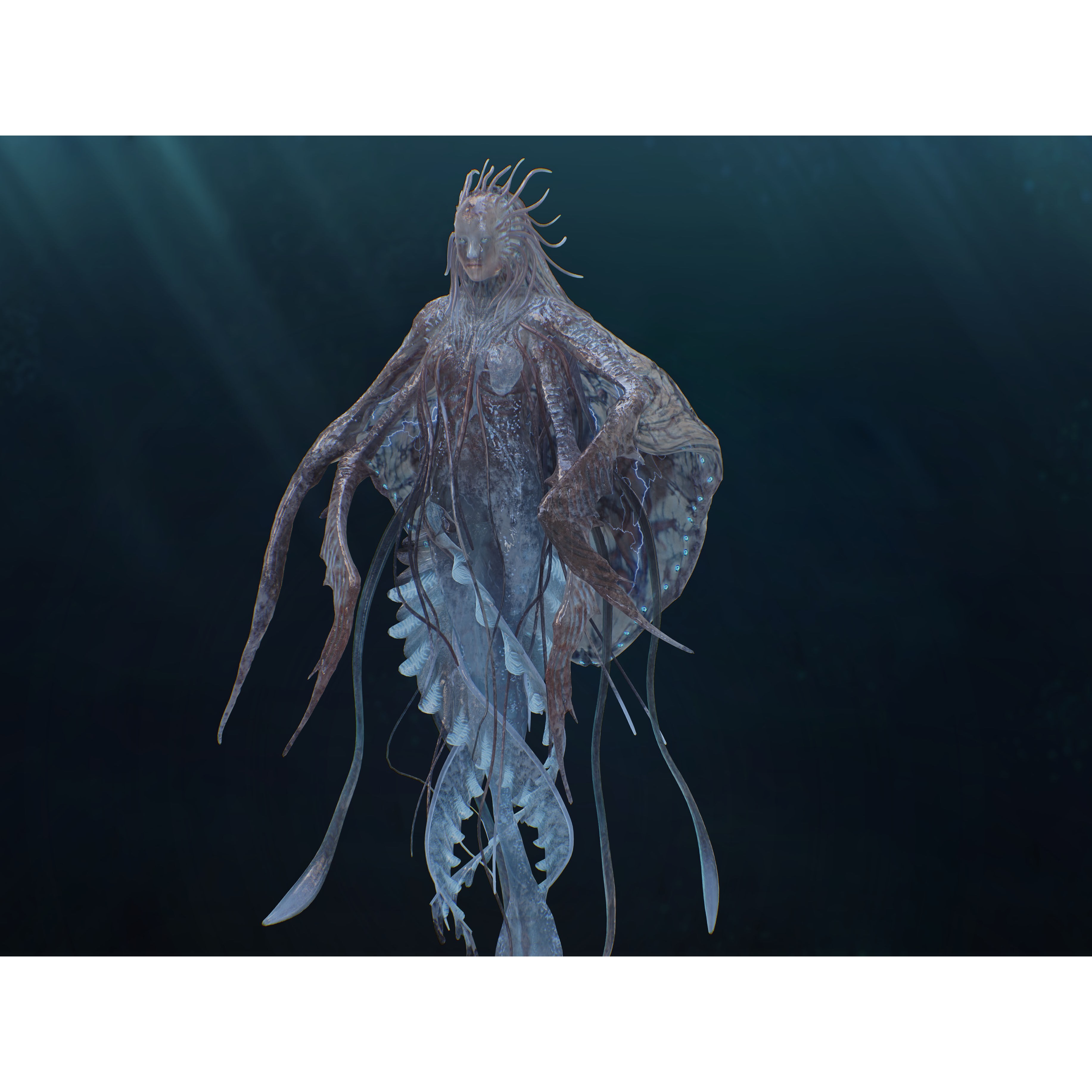 Jellyfish Empress - Low-Poly Game-Ready 3D Model - View 4