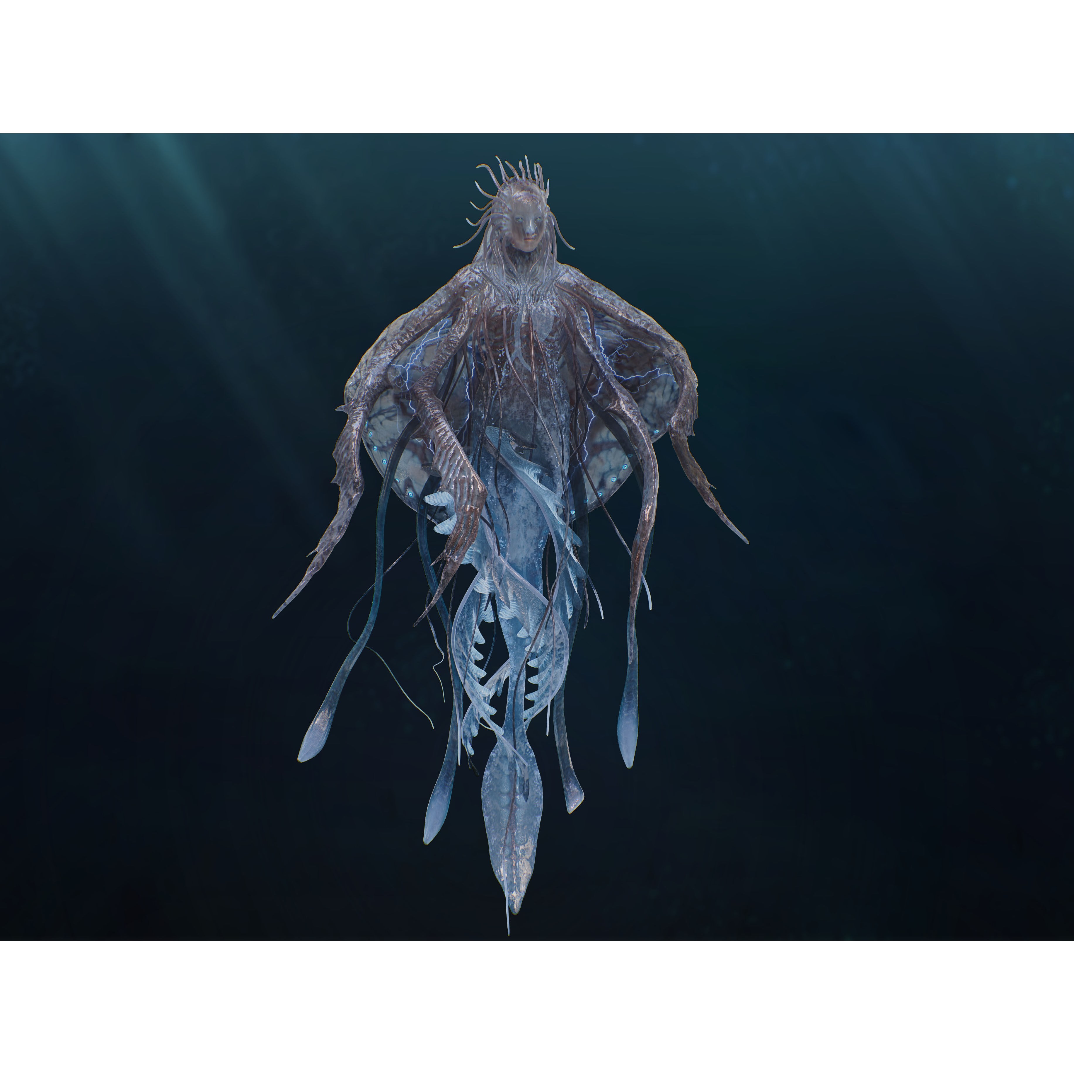 Jellyfish Empress - Low-Poly Game-Ready 3D Model - View 6