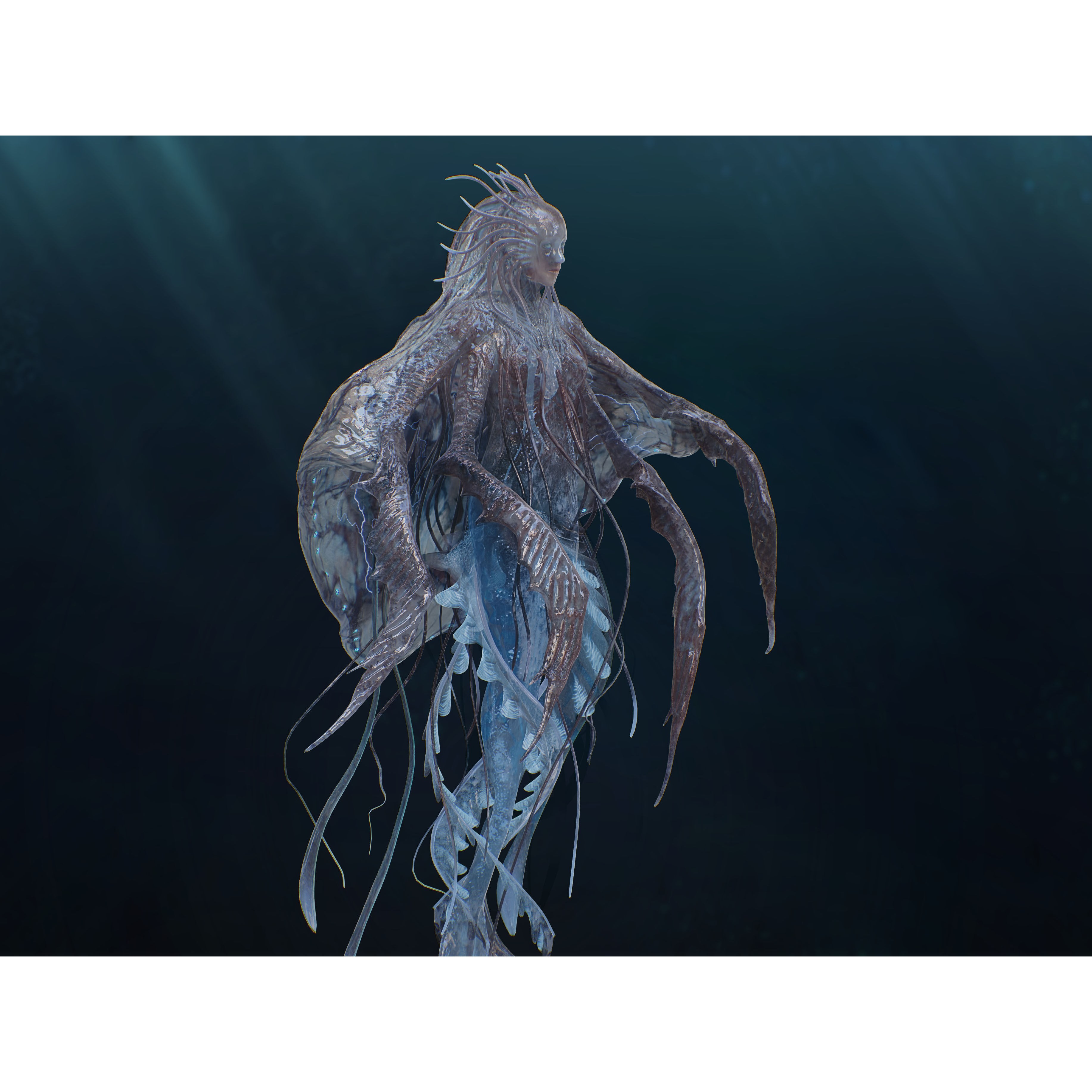 Jellyfish Empress - Low-Poly Game-Ready 3D Model - View 8