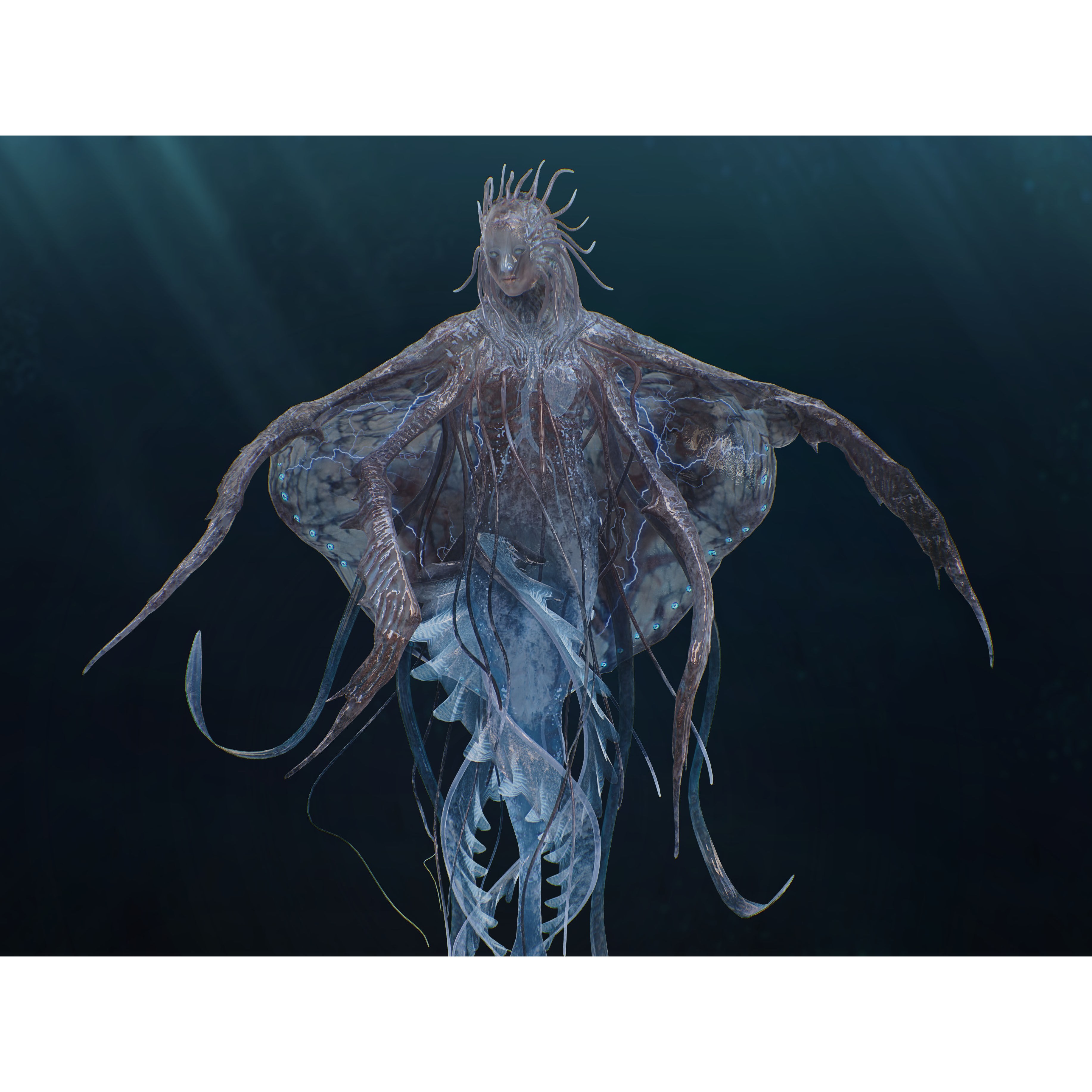 Jellyfish Empress - Low-Poly Game-Ready 3D Model - View 9