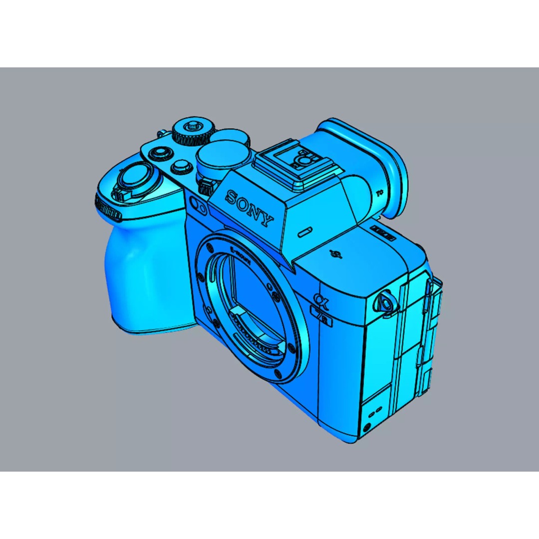 Sony Alpha 7R V 3D Model – High-Quality Camera Asset, FBX, OBJ - View 25
