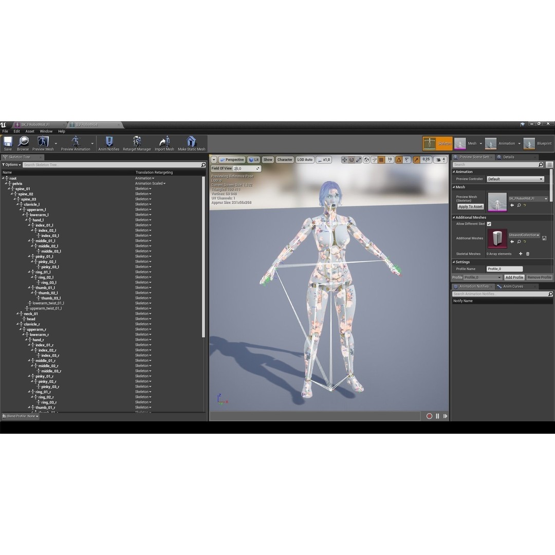 Female Robot R68 3D Model – Low Poly Rigged PBR Character for Unity & Unreal - View 18