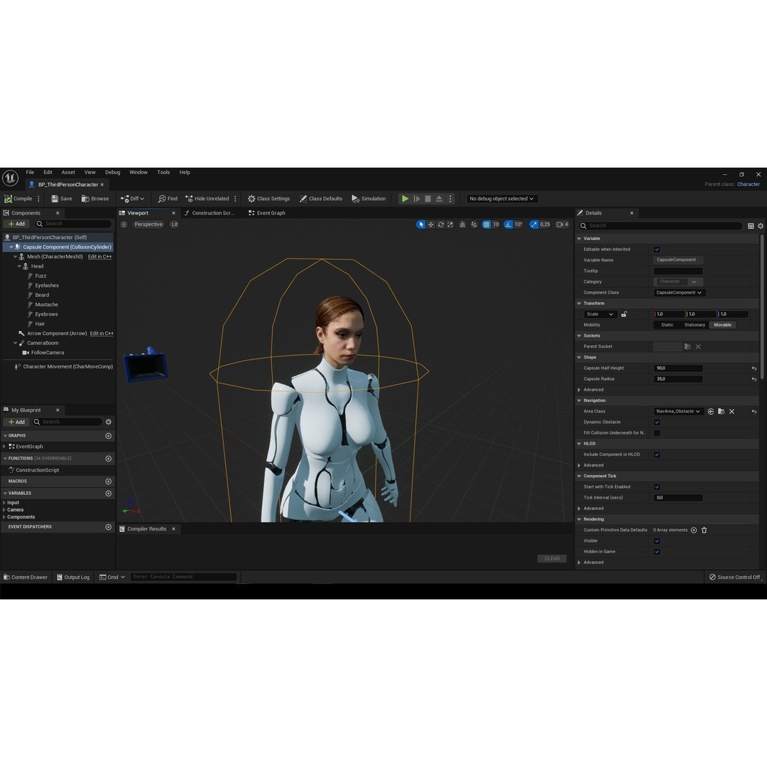 Female Robot R68 3D Model – Low Poly Rigged PBR Character for Unity & Unreal - View 19