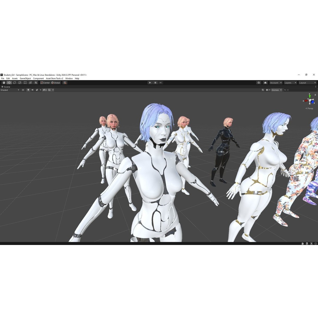Female Robot R68 3D Model – Low Poly Rigged PBR Character for Unity & Unreal - View 20