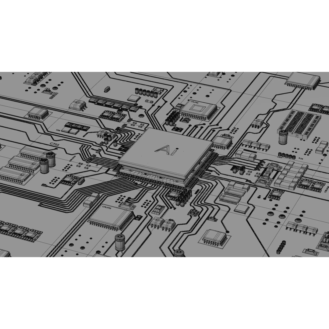 Circuit Board 3D Model – High Poly Textured Asset, Blender, FBX, OBJ - View 23