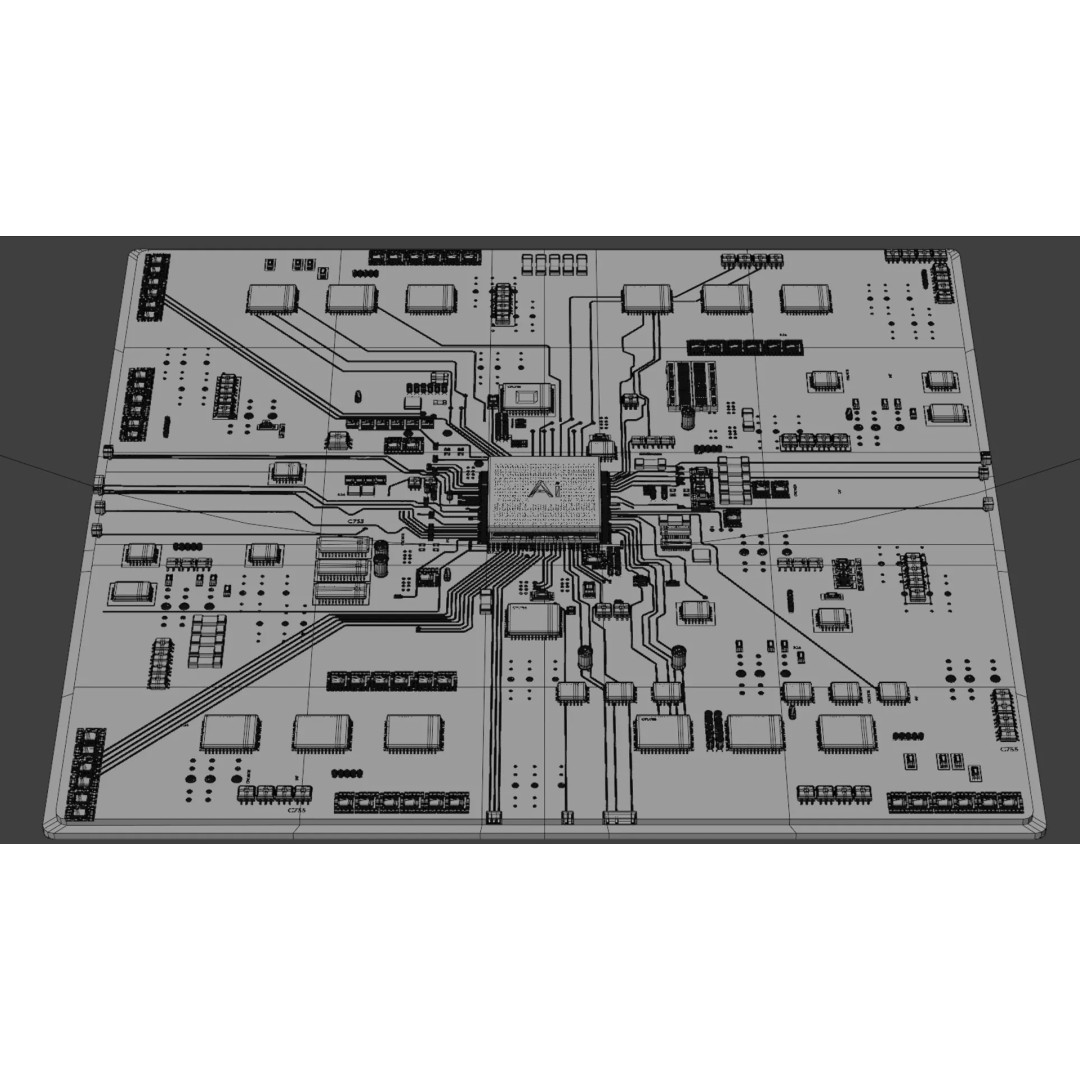 Circuit Board 3D Model – High Poly Textured Asset, Blender, FBX, OBJ - View 25