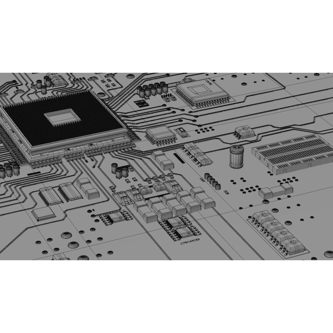 Circuit Board 3D Model – High Poly Textured Asset, Blender, FBX, OBJ - View 27