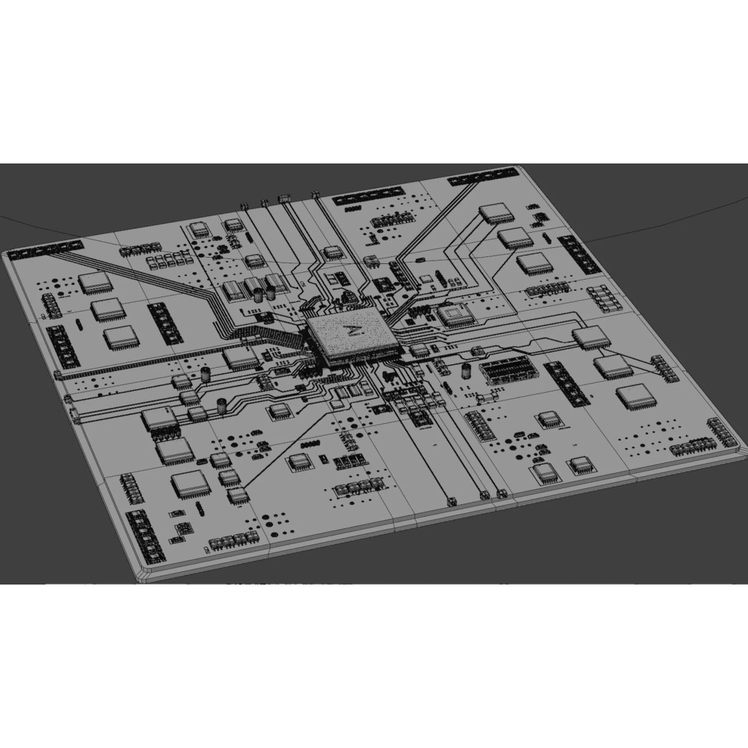Circuit Board 3D Model – High Poly Textured Asset, Blender, FBX, OBJ - View 28