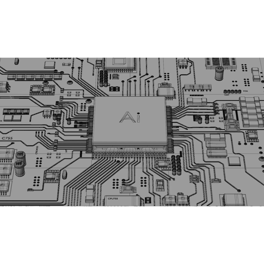 Circuit Board 3D Model – High Poly Textured Asset, Blender, FBX, OBJ - View 29