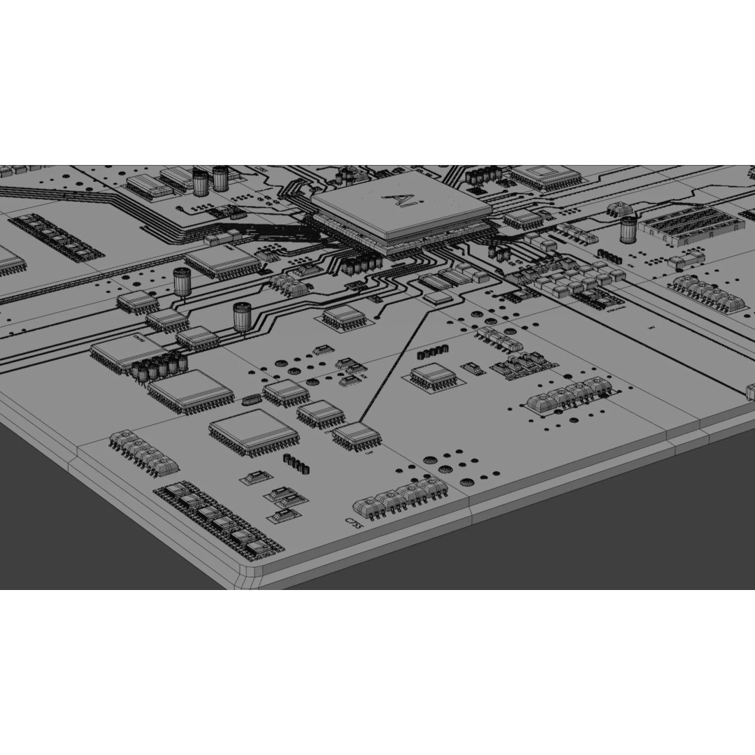 Circuit Board 3D Model – High Poly Textured Asset, Blender, FBX, OBJ - View 31