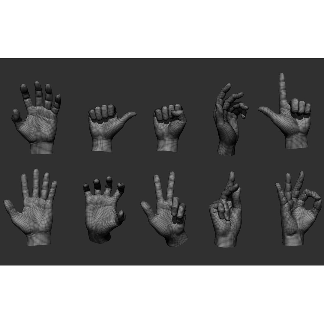 Realistic Male Hands 3D Model – High Poly Collection, FBX, OBJ - View 4