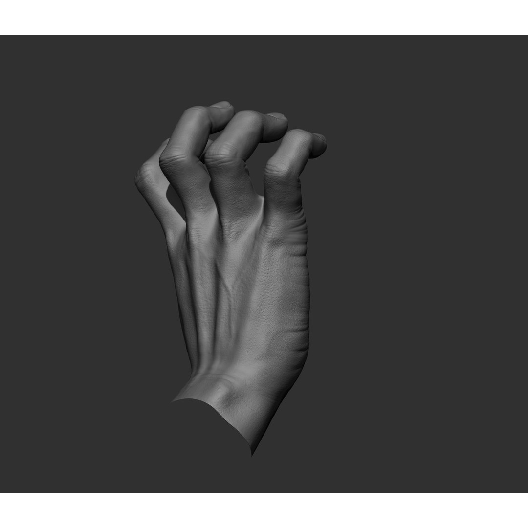 Realistic Male Hands 3D Model – High Poly Collection, FBX, OBJ - View 80
