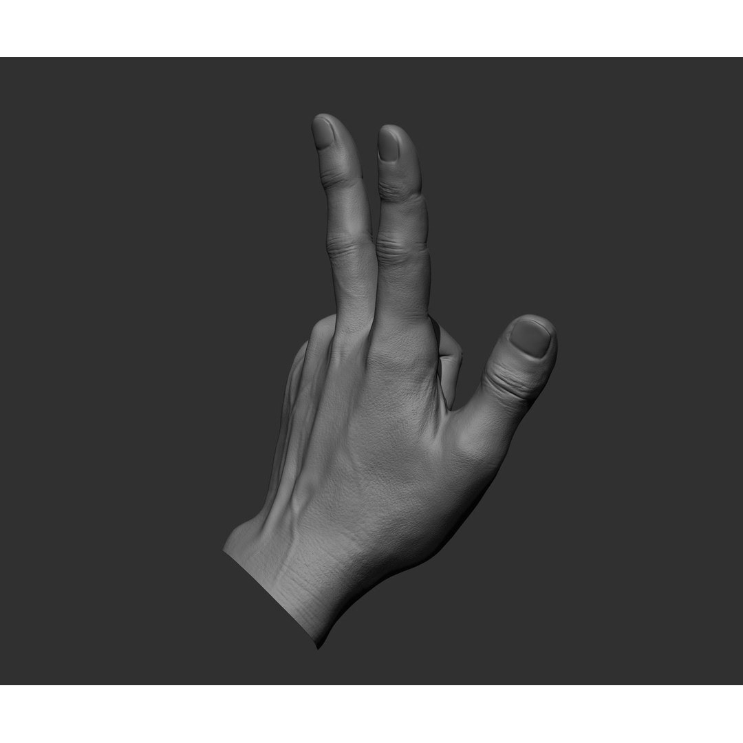 Realistic Male Hands 3D Model – High Poly Collection, FBX, OBJ - View 9