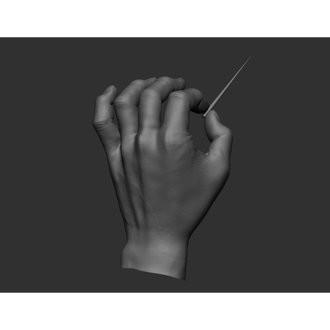 Realistic Male Hands 3D Model – High Poly Collection, FBX, OBJ - View 44