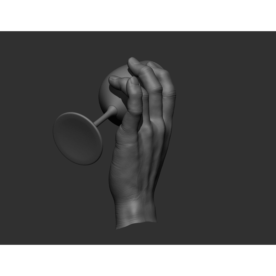 Realistic Male Hands 3D Model – High Poly Collection, FBX, OBJ - View 55