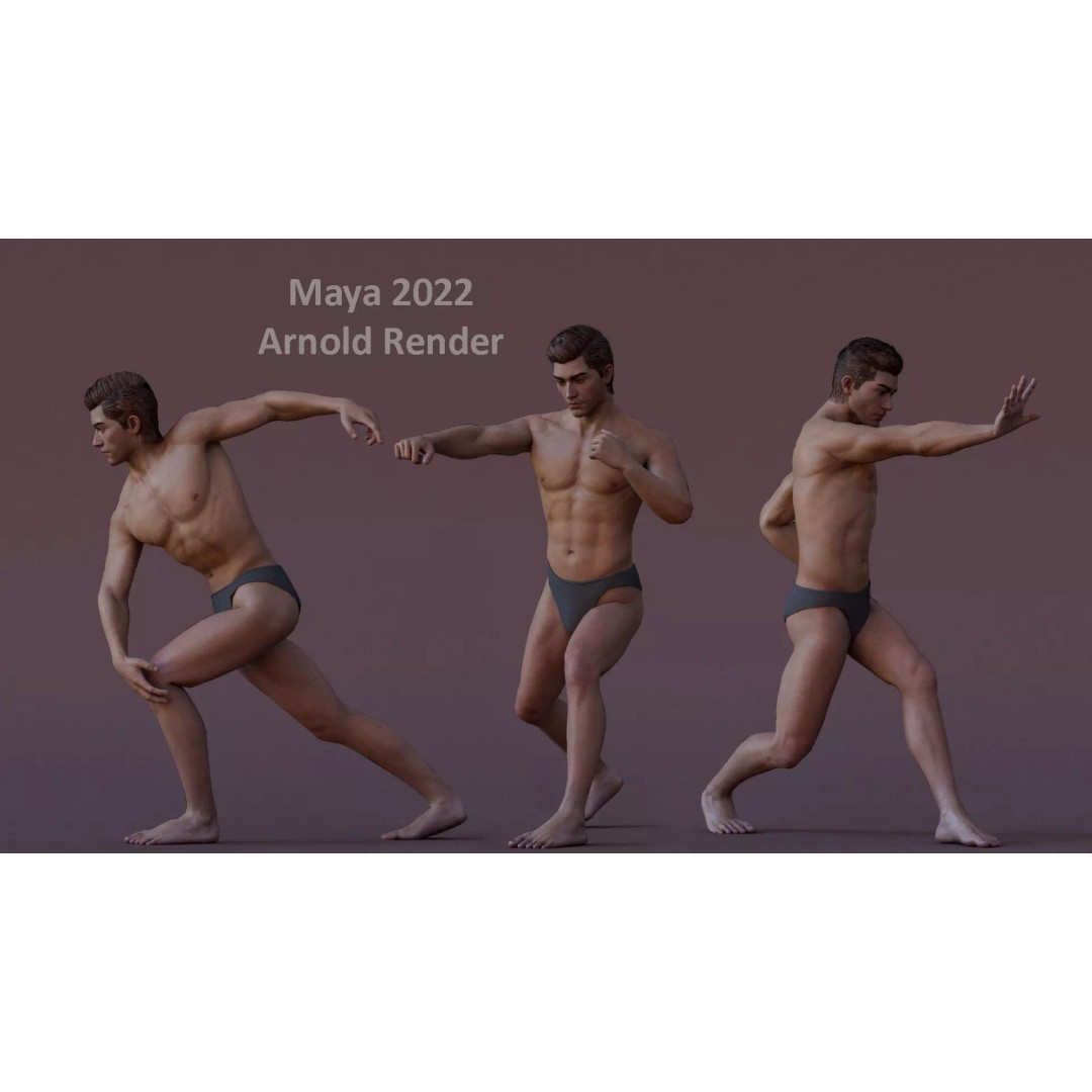 Male Female Base Character 3D Model – Low Poly Rigged Asset, FBX & Blender - View 10