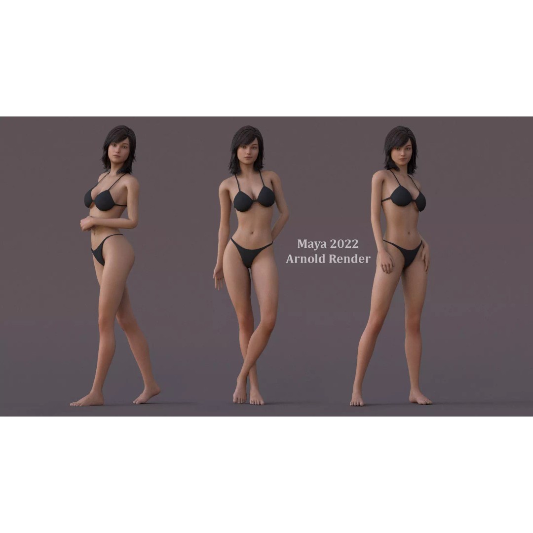 Male Female Base Character 3D Model – Low Poly Rigged Asset, FBX & Blender - View 11