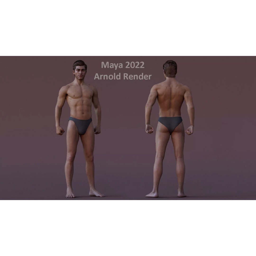 Male Female Base Character 3D Model – Low Poly Rigged Asset, FBX & Blender - View 12