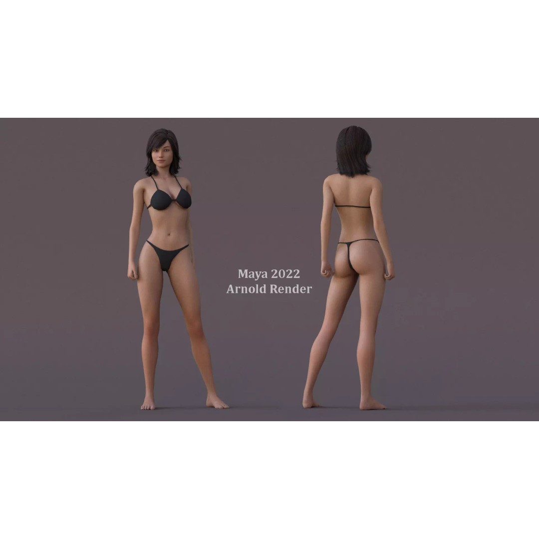 Male Female Base Character 3D Model – Low Poly Rigged Asset, FBX & Blender - View 14