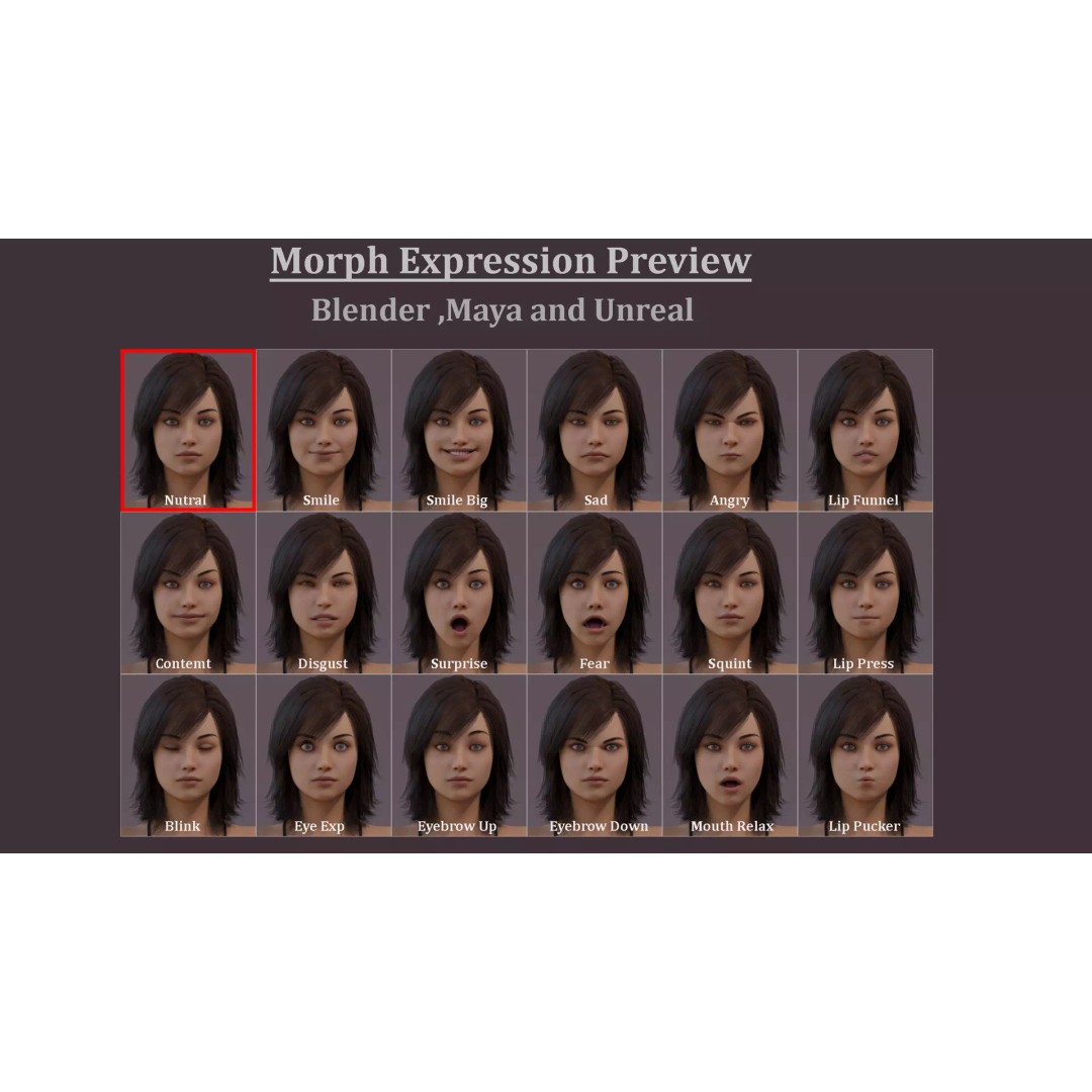 Male Female Base Character 3D Model – Low Poly Rigged Asset, FBX & Blender - View 26