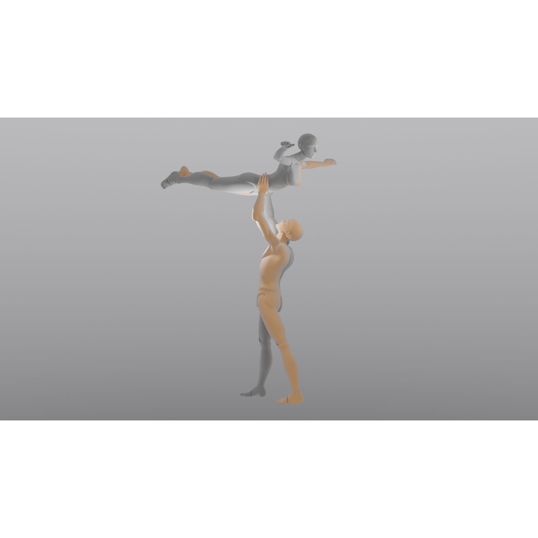 Rigged Dolls 3D Model – Low Poly Character with PBR Textures, FBX - View 4