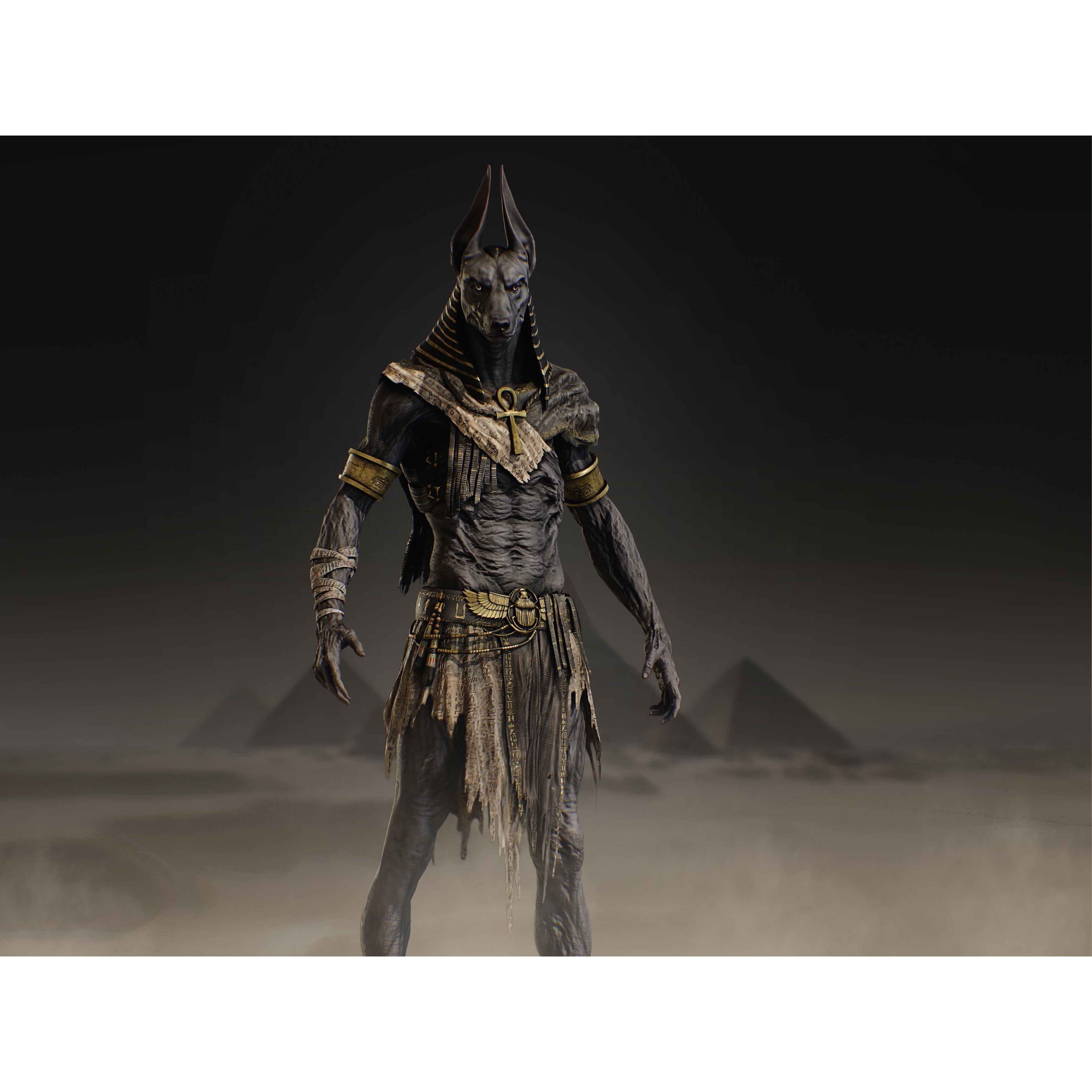 Anubis - Low-Poly Game-Ready 3D Model - View 11