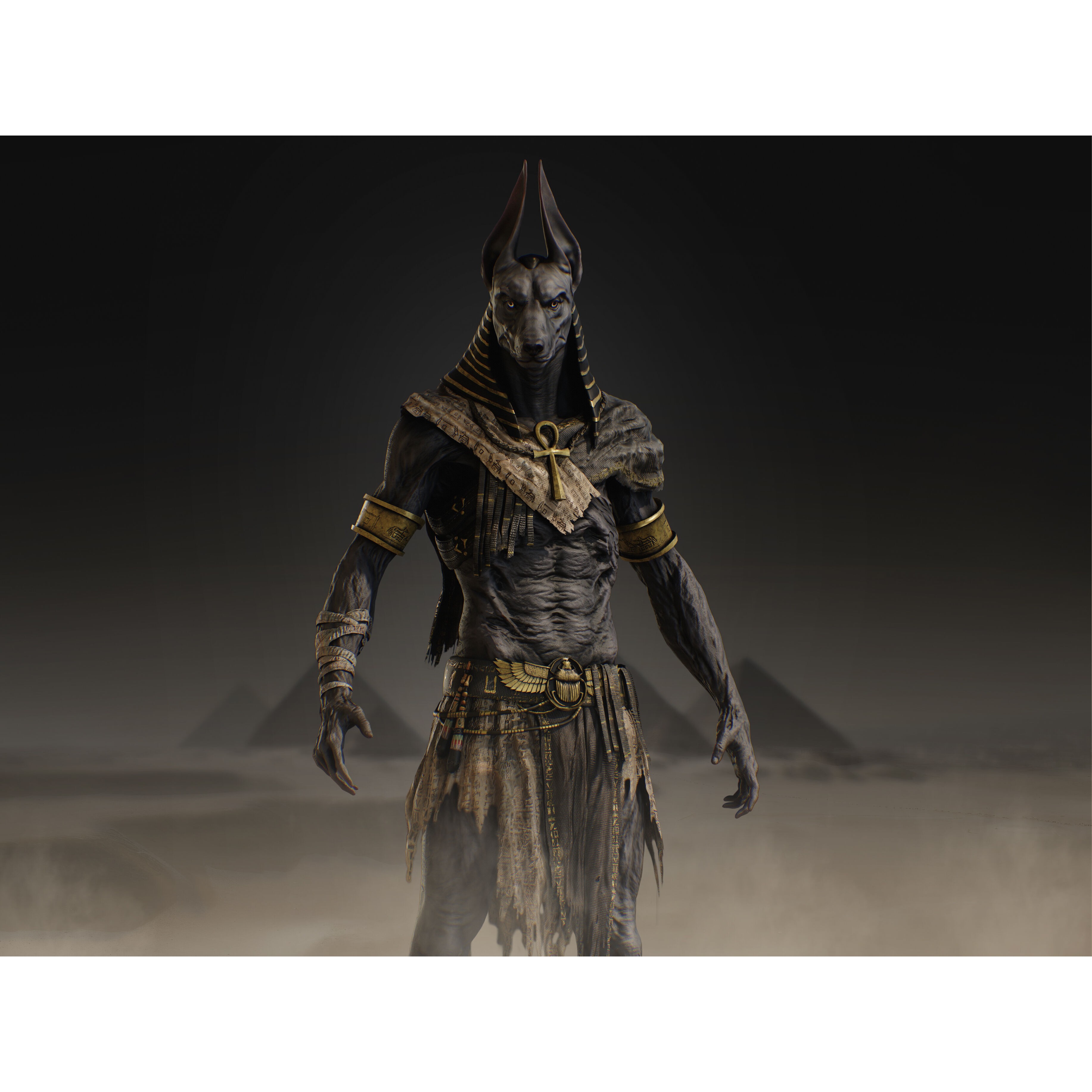Anubis - Low-Poly Game-Ready 3D Model - View 12