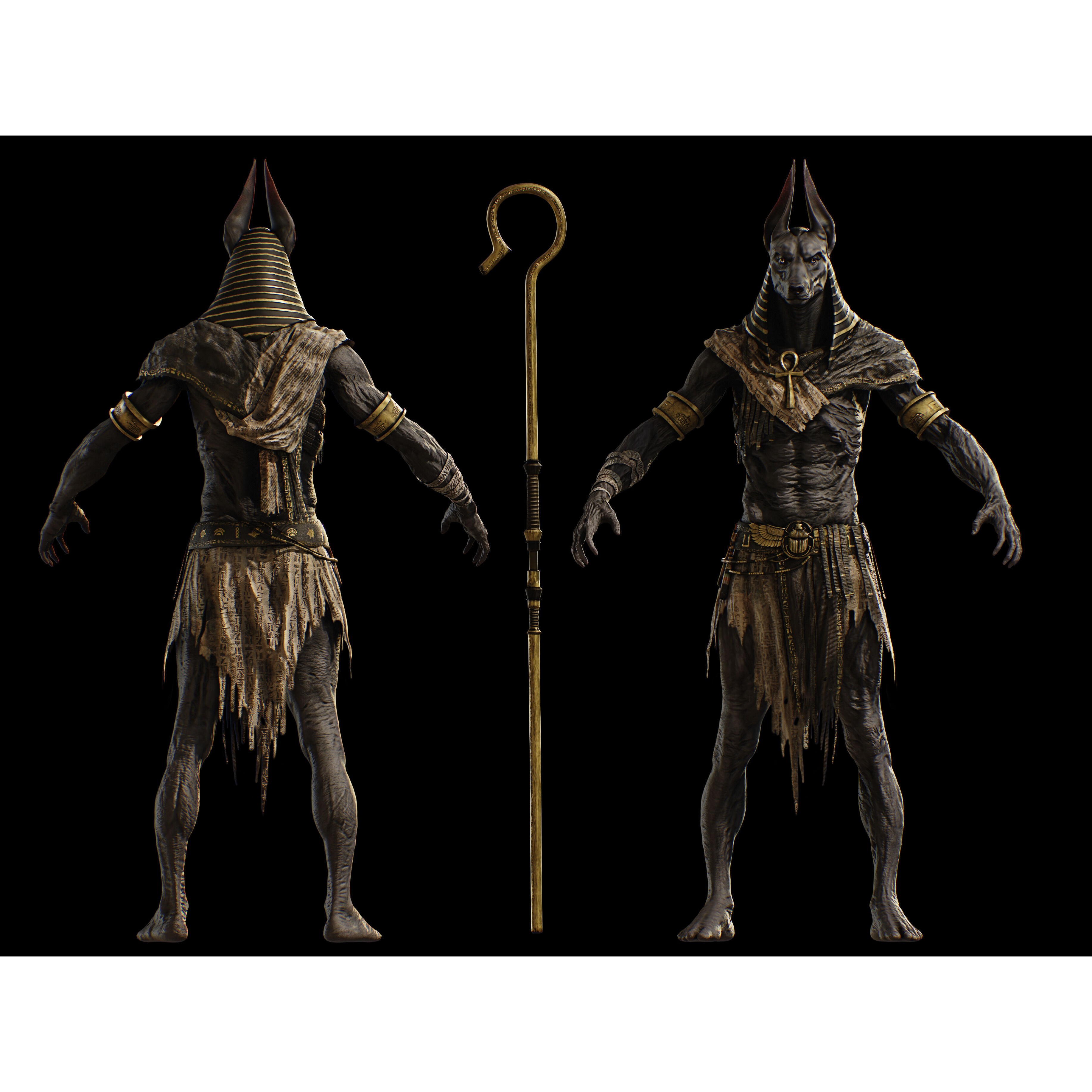 Anubis - Low-Poly Game-Ready 3D Model - View 15