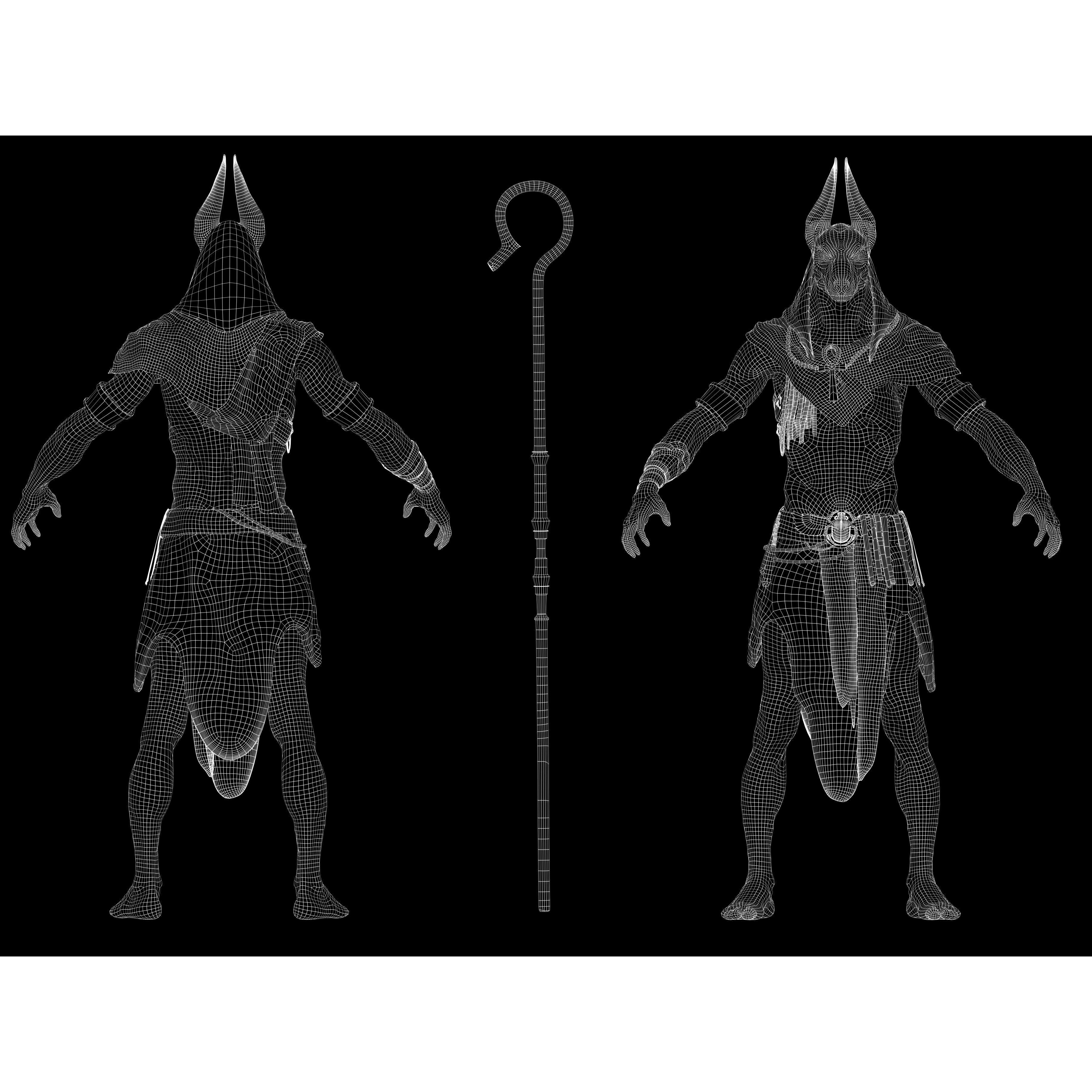 Anubis - Low-Poly Game-Ready 3D Model - View 16