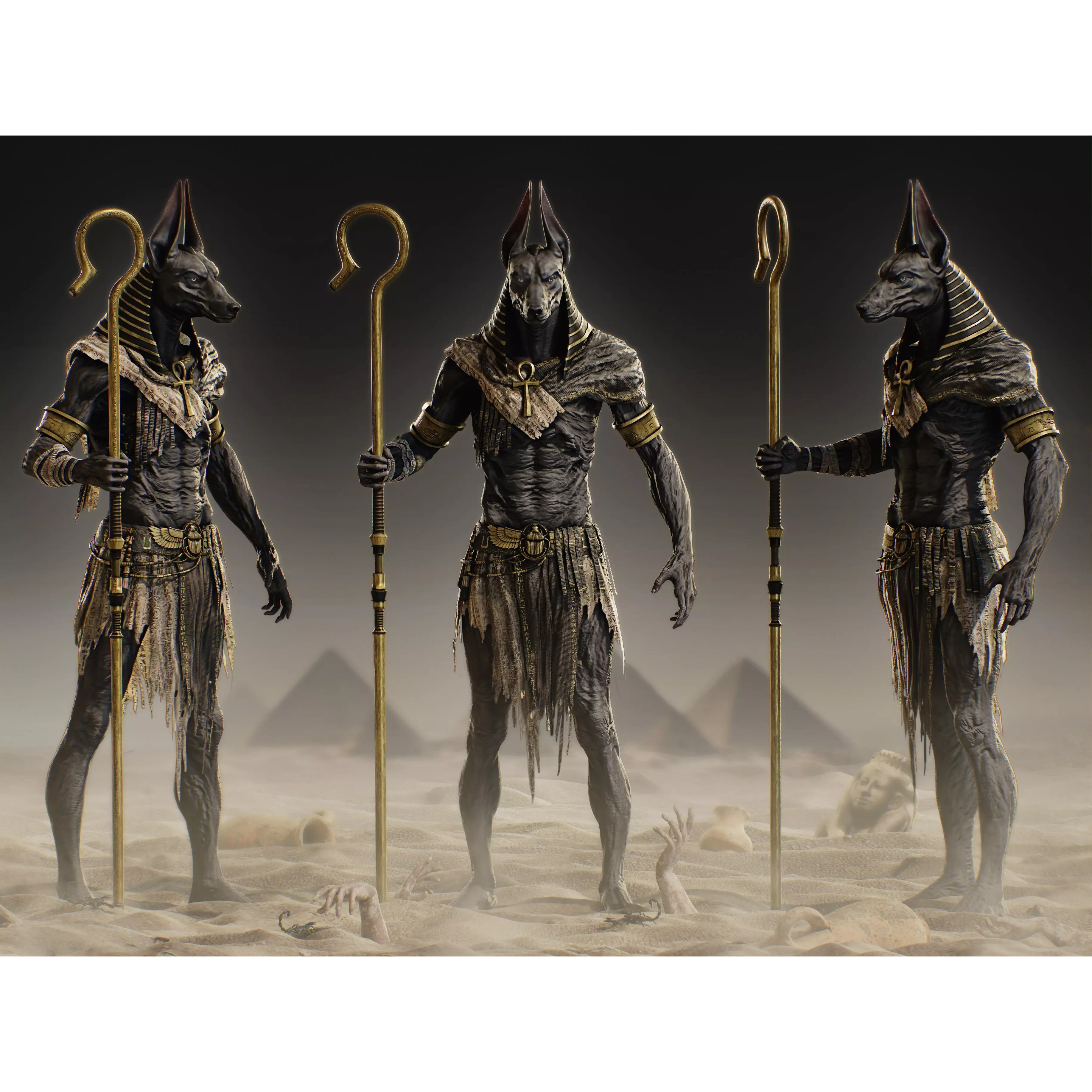 Anubis - Low-Poly Game-Ready 3D Model - View 2