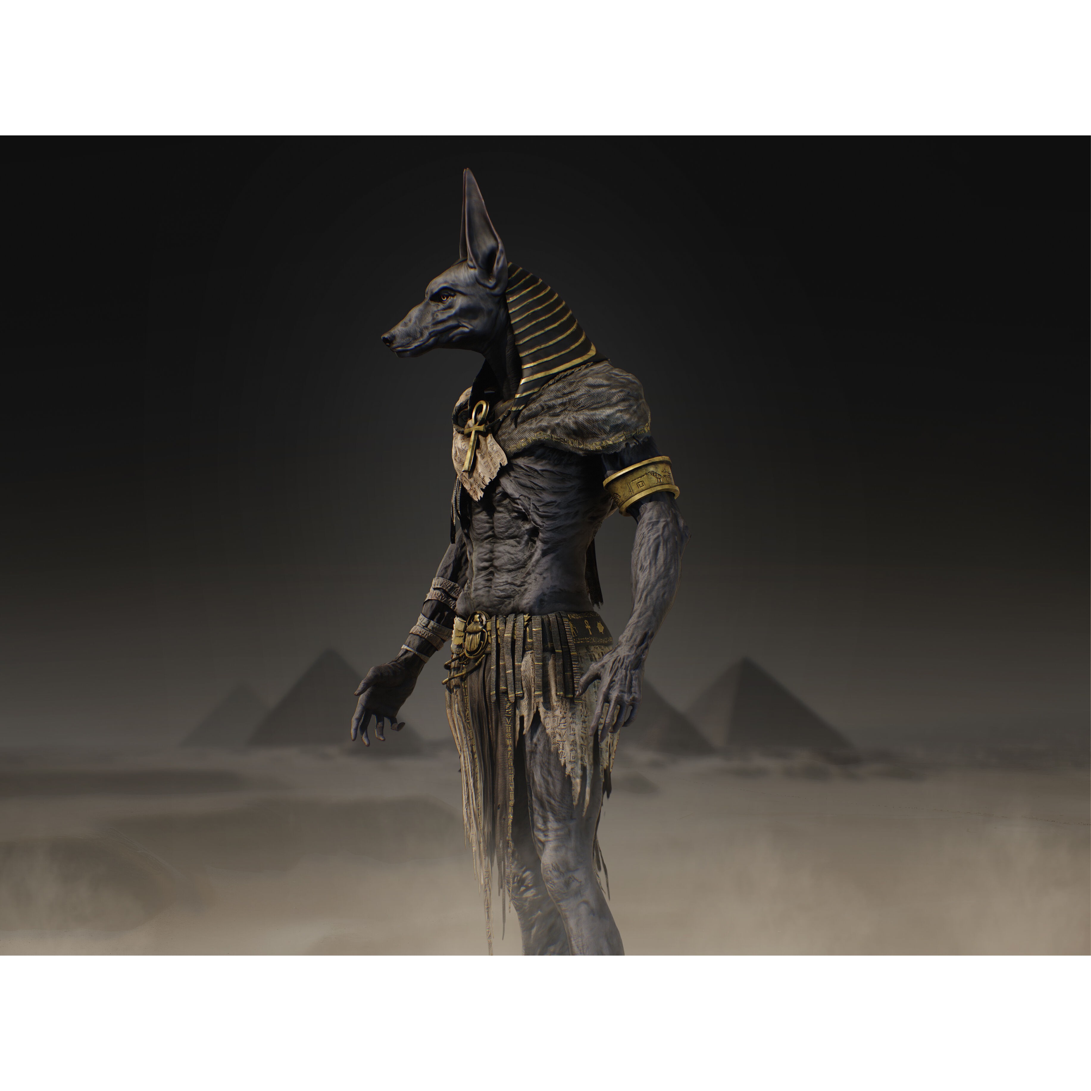 Anubis - Low-Poly Game-Ready 3D Model - View 4